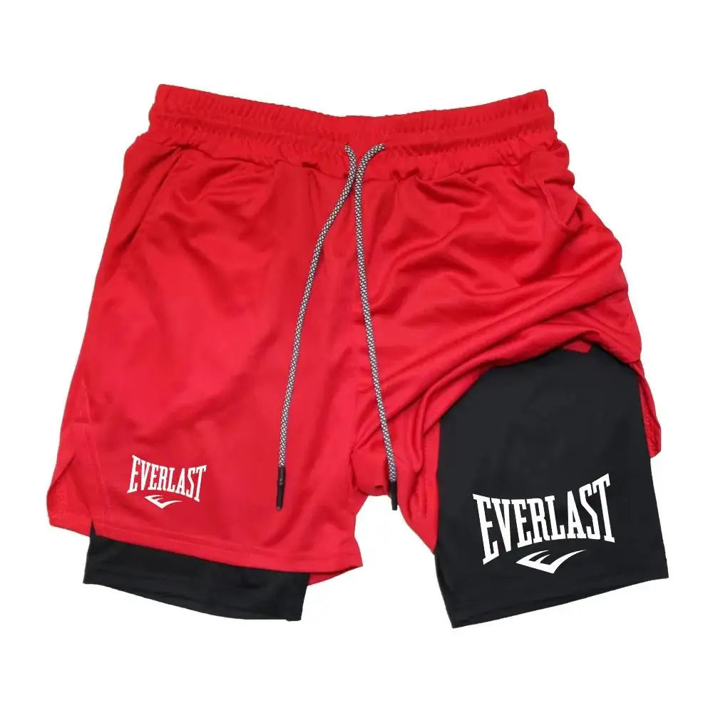 Men 2 In 1 Running Shorts