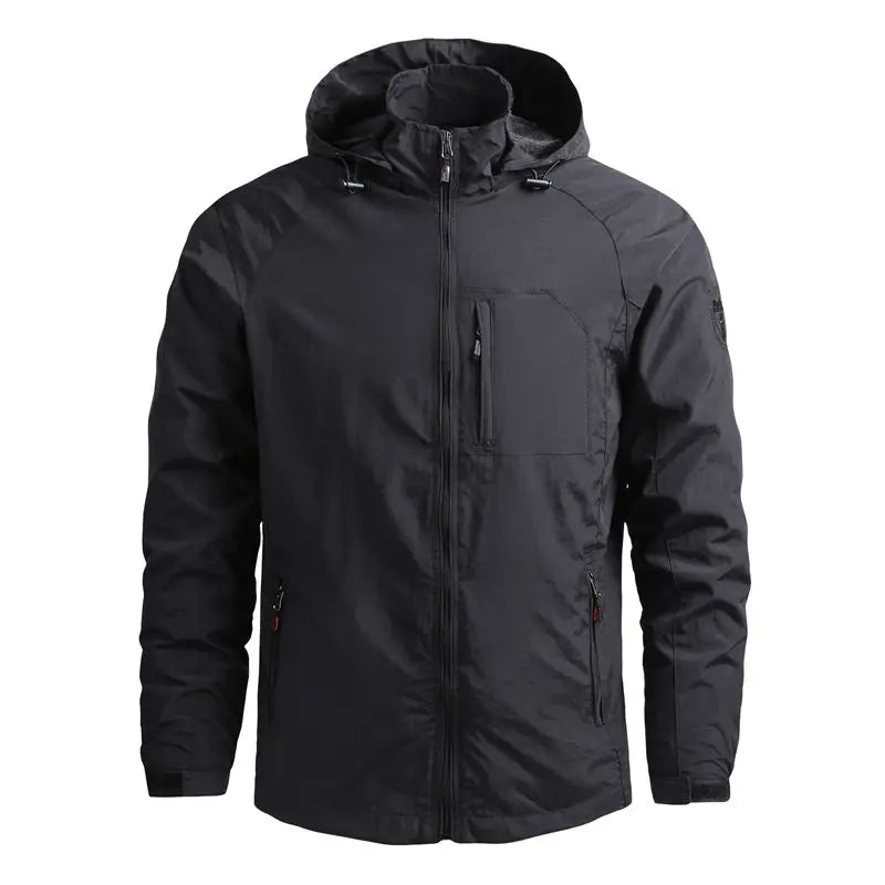 Men Hooded Windbreaker Jacket