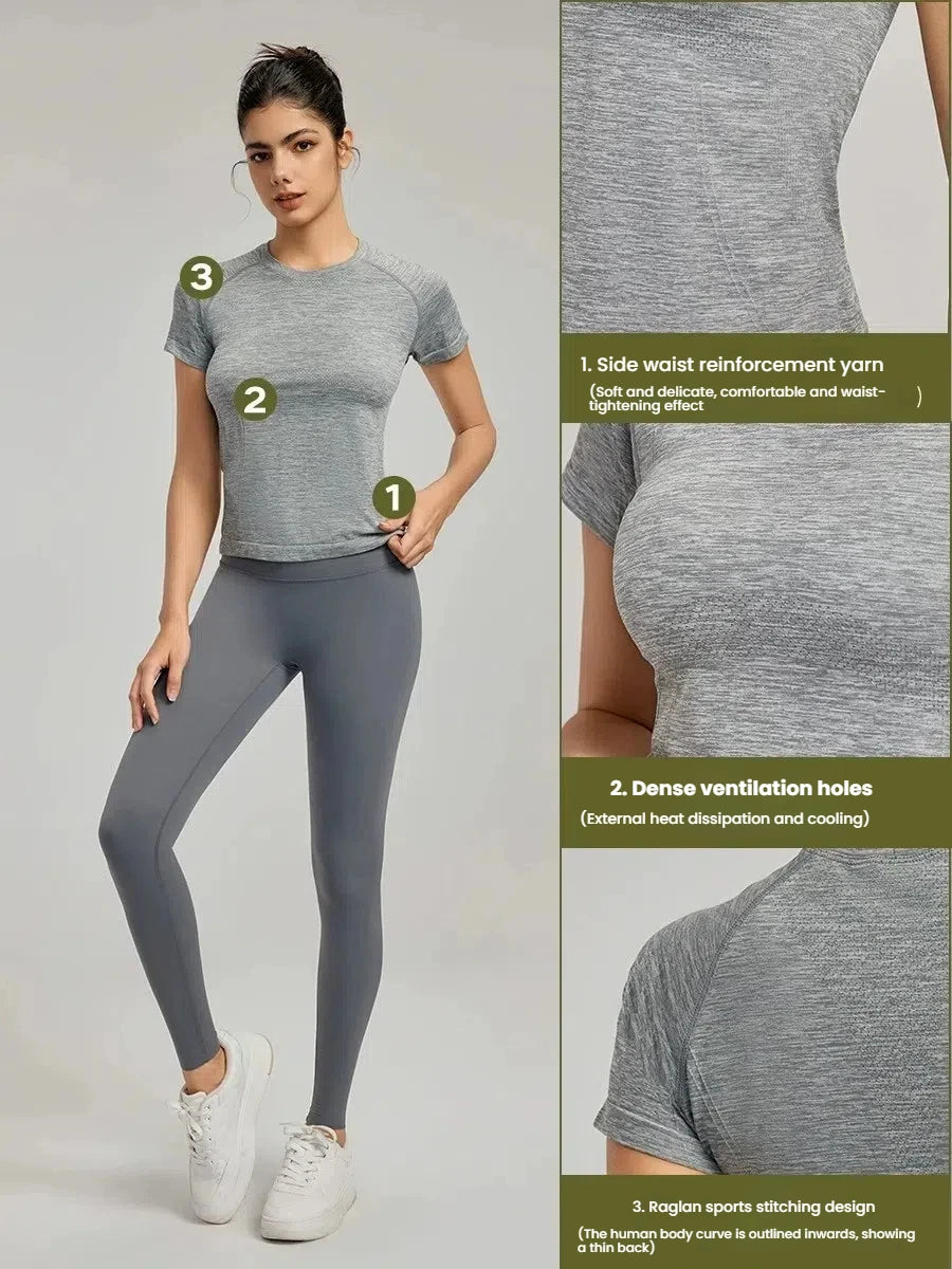 Women Seamless Sport T Shirt
