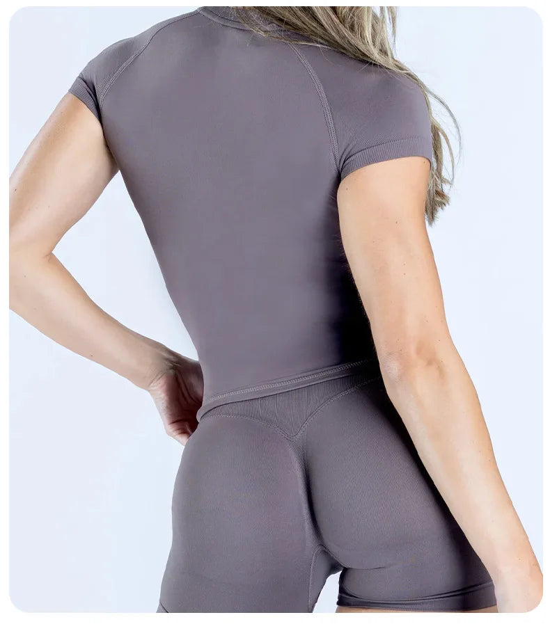 Women Seamless Gym T Shirt
