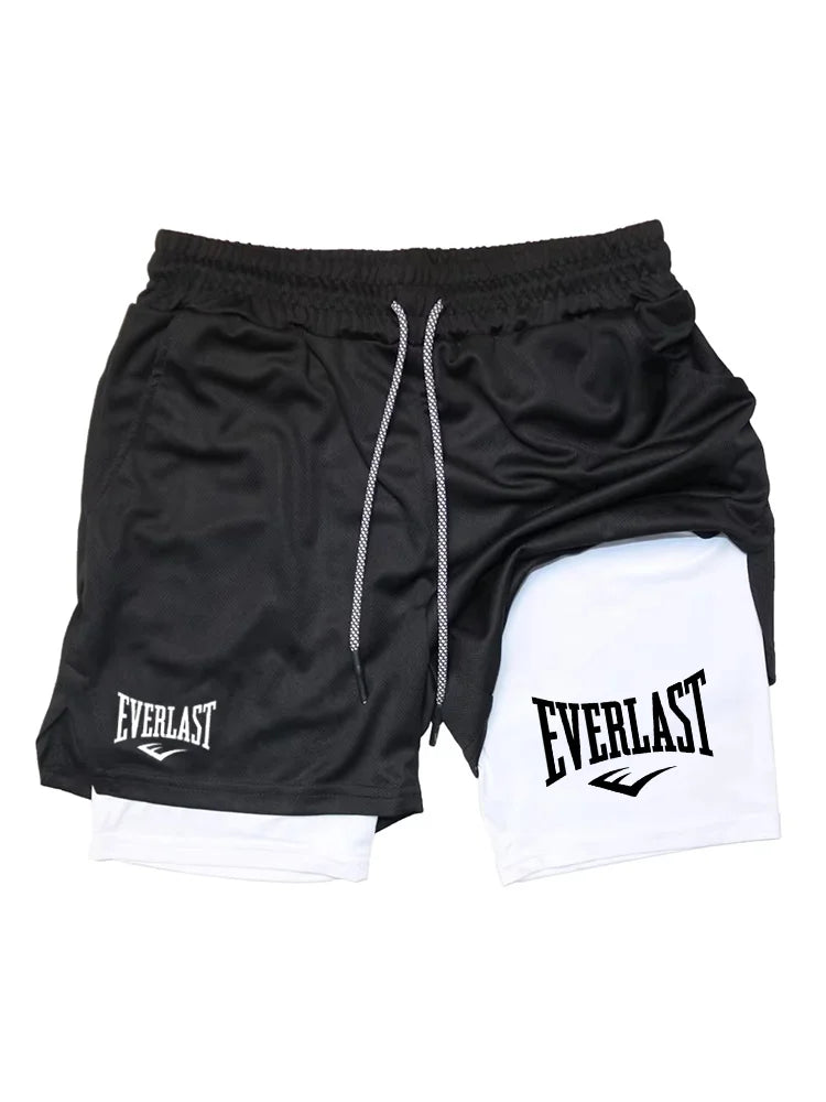 Men 2 In 1 Running Shorts