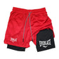 Men 2 In 1 Running Shorts