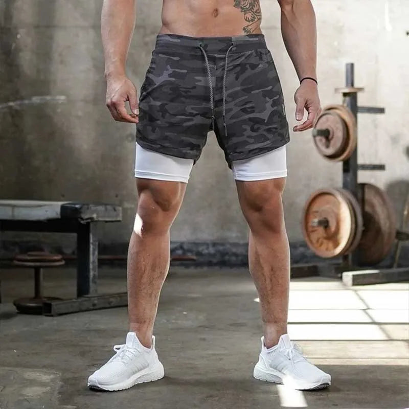 Men Double Layer Shorts