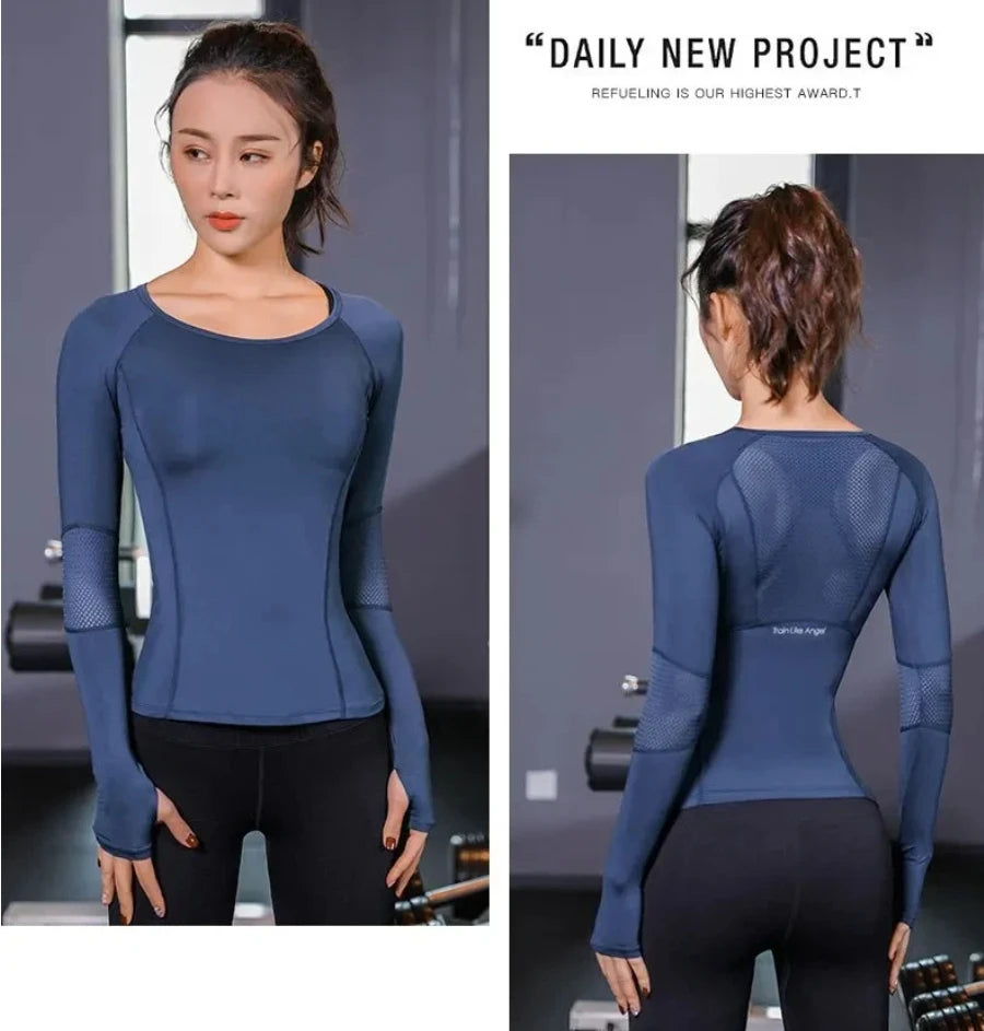 Women Long Sleeve Gym Top