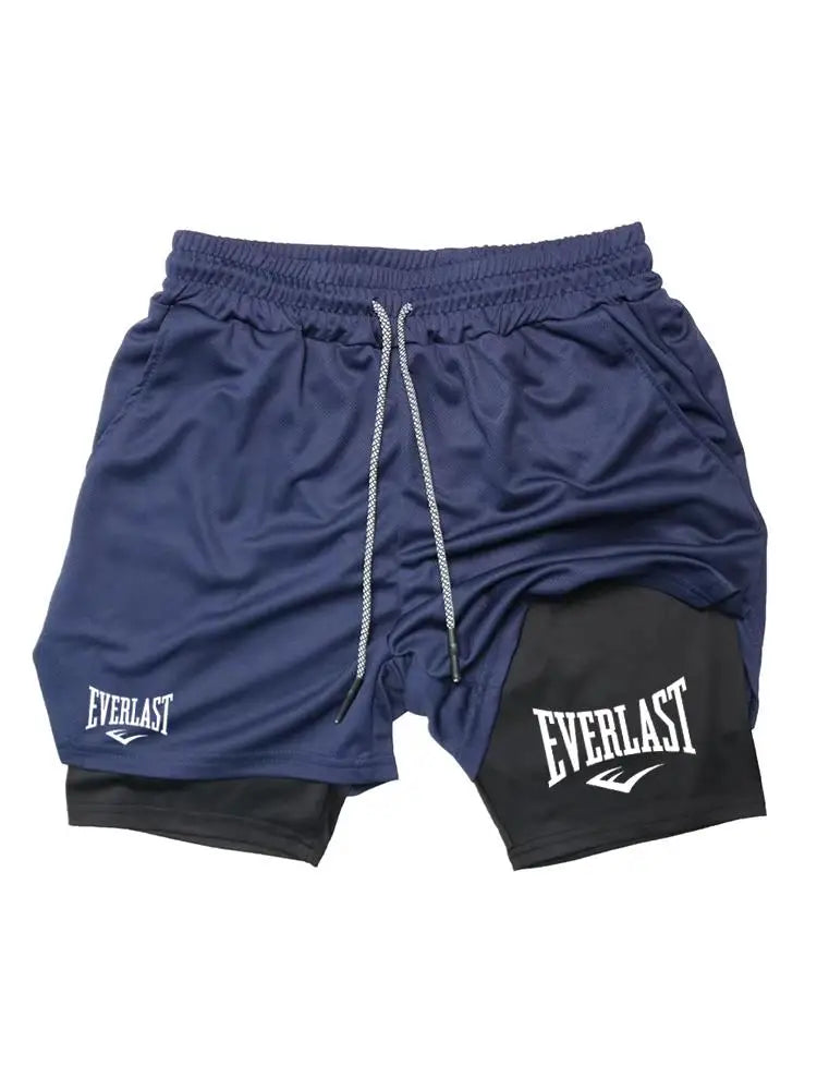 Men 2 In 1 Running Shorts