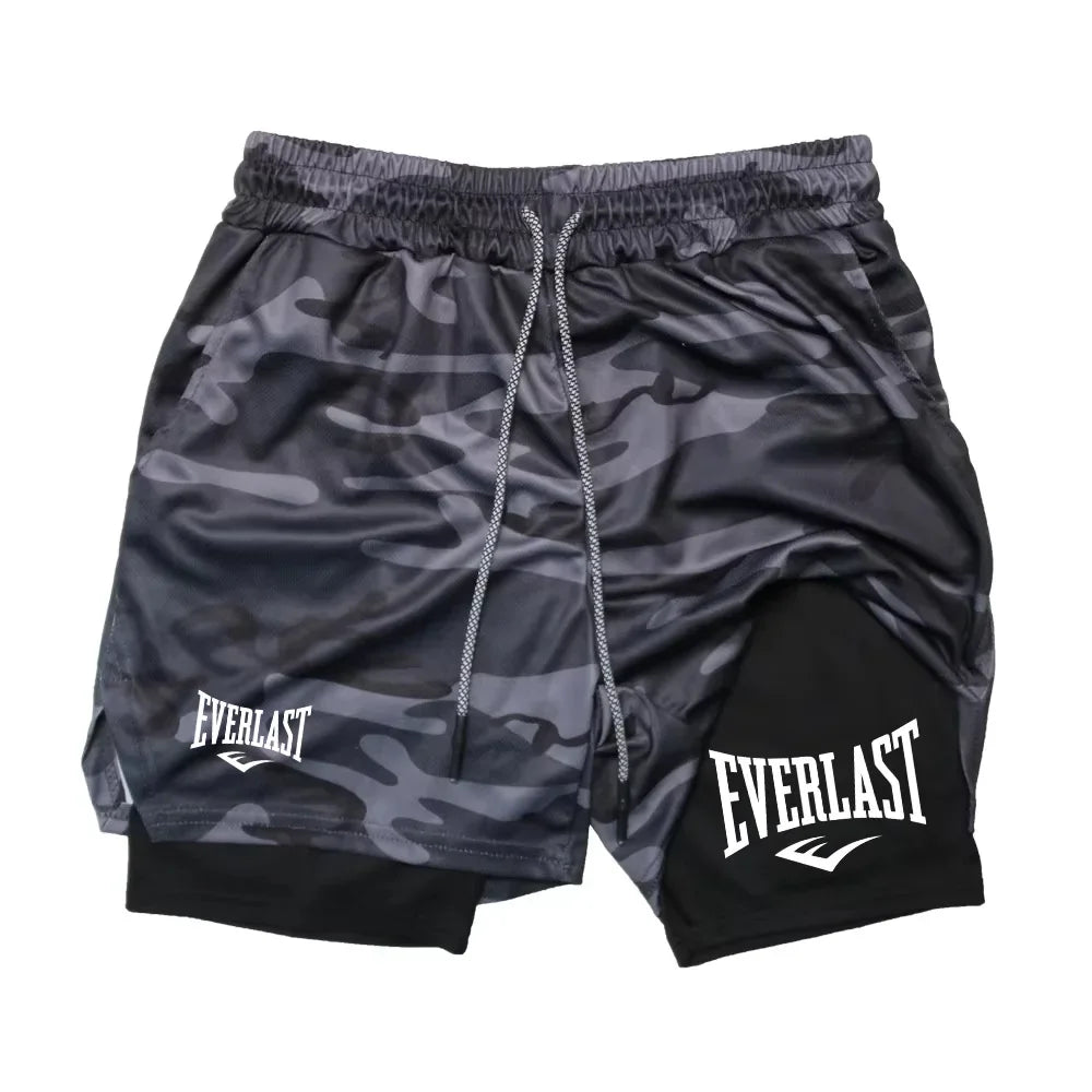Men 2 In 1 Running Shorts