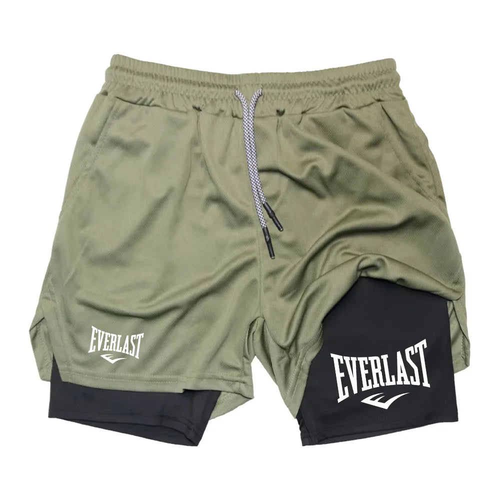 Men 2 In 1 Running Shorts