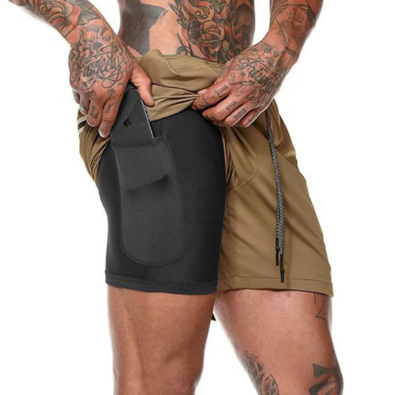 Men Double Layer Shorts