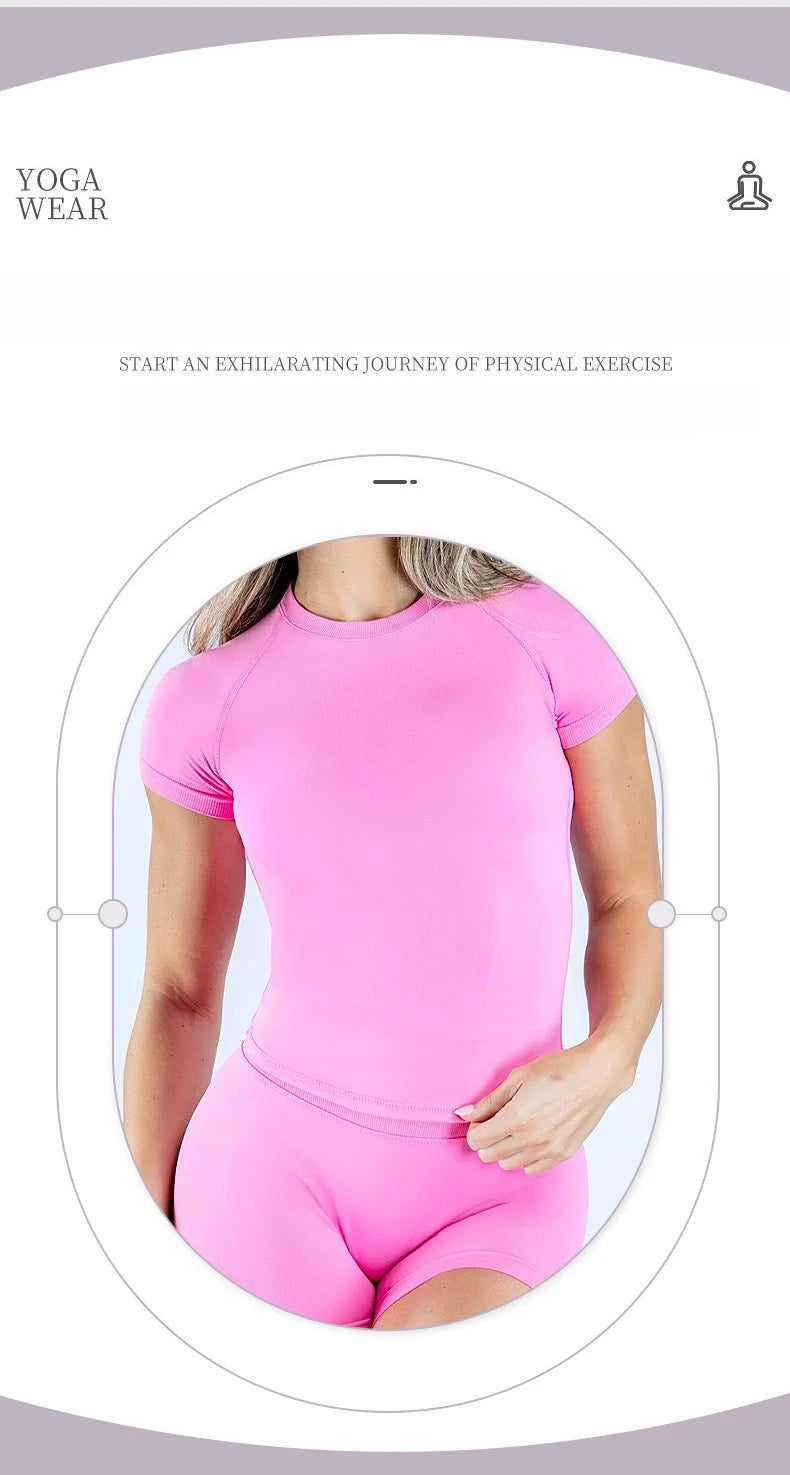 Women Seamless Gym T Shirt