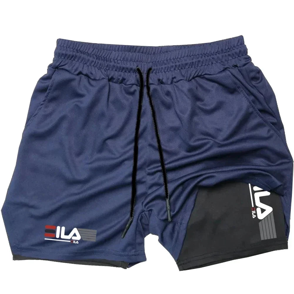 Men 2 In 1 Sport Shorts