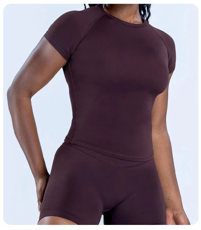 Women Seamless Gym T Shirt